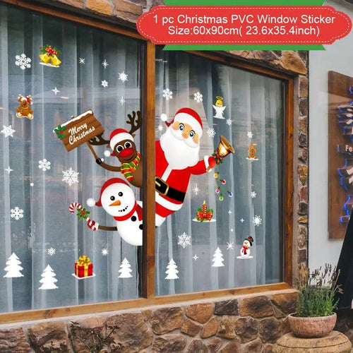 Christmas Window Sticker Merry Christmas Decorations For Home 2023