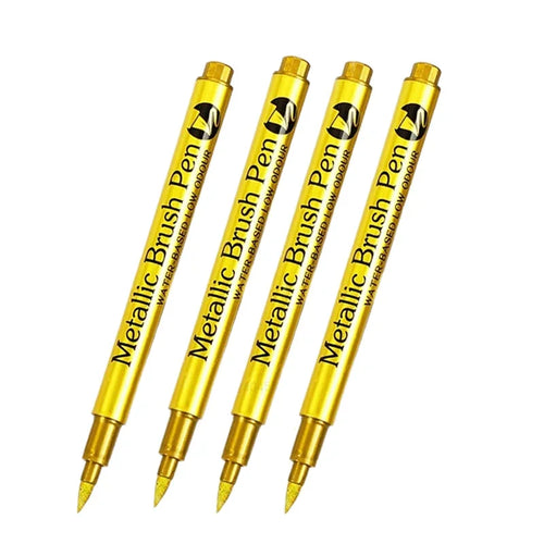 4/6pcs Waterproof Permanent Metallic Brush Paint Marker Pens DIY Resin