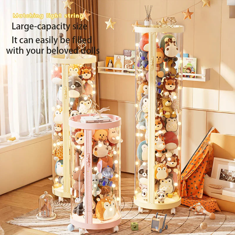 Transparent Doll Storage Box Plush Toy Organization Toy Storage Tube