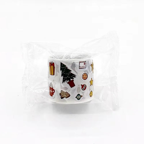 300PCS New Christmas Stickers Roll Small Children Stickers Cute Kawaii