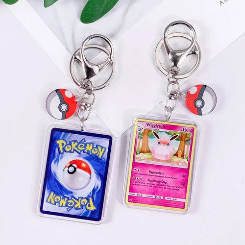 Pokémon Card Cute Acrylic Car Keychain Accessories Pikachu Charizard