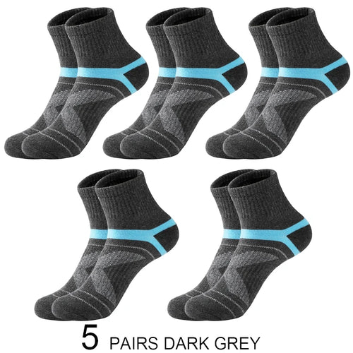 3 Pairs Men's Socks Hiking Black Sports Basketball Socks Casual Soft
