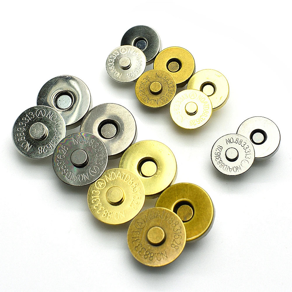 10 Pcs/Pack 14-18MM Magnetic Snap Fasteners Clasps Buttons Handbag