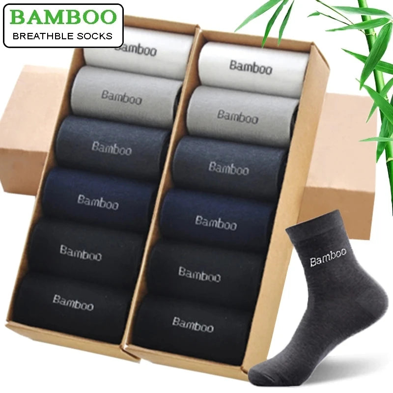 10Pairs/Lot Men Bamboo Socks Brand Comfortable Breathable Casual