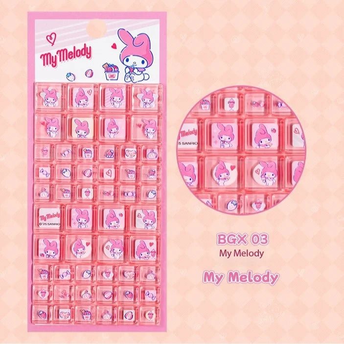 3D Sanrio Hello Kitty Square Stickers Anime Phone Laptop Luggage