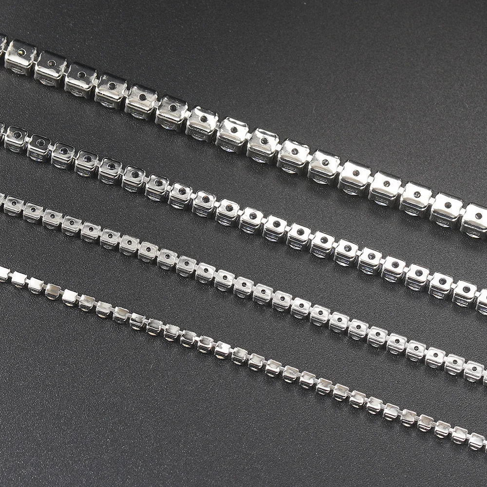 Silver Color 2.5/3/4/5mm Zircon Tennis Bracelet For Women Men Dazzling