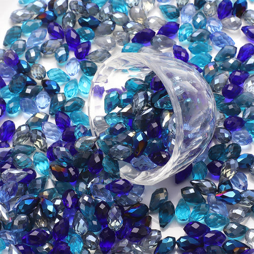30Pcs/Lot Green Crystal Glass Faceted Teardrop Loose Beads Crafts