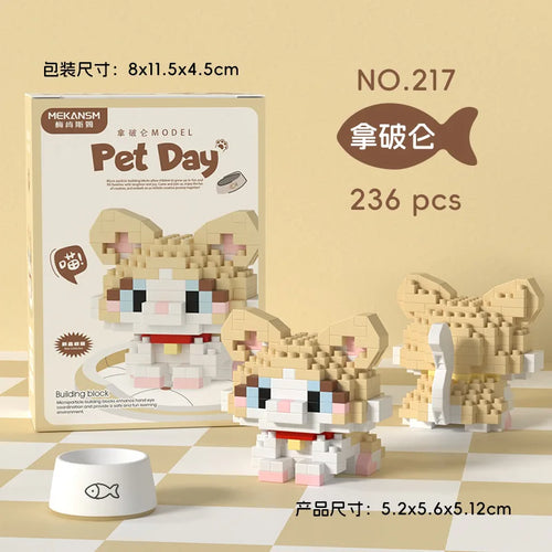 Animal Small Particle Dog Cat  Mini Building Blocks DIY Assembly Brick