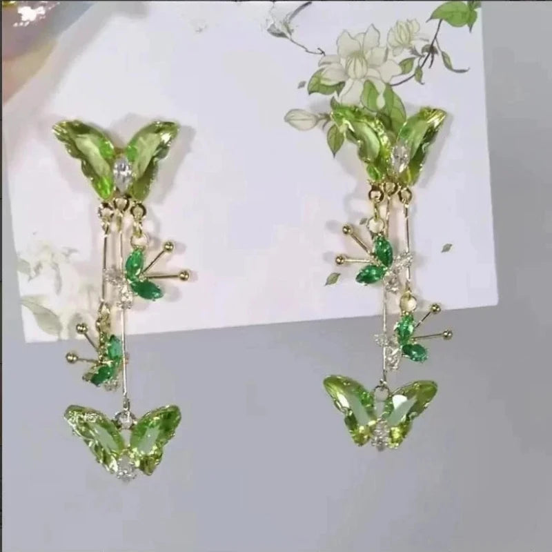 Delicate and Elegant Temperament Butterfly Tassel Earrings Women's