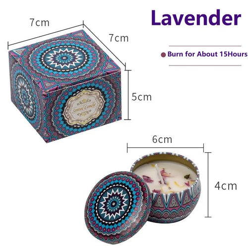 1/4PCS Vintage Scented Candles Soy Wax Candle Jars Flower Fragrance