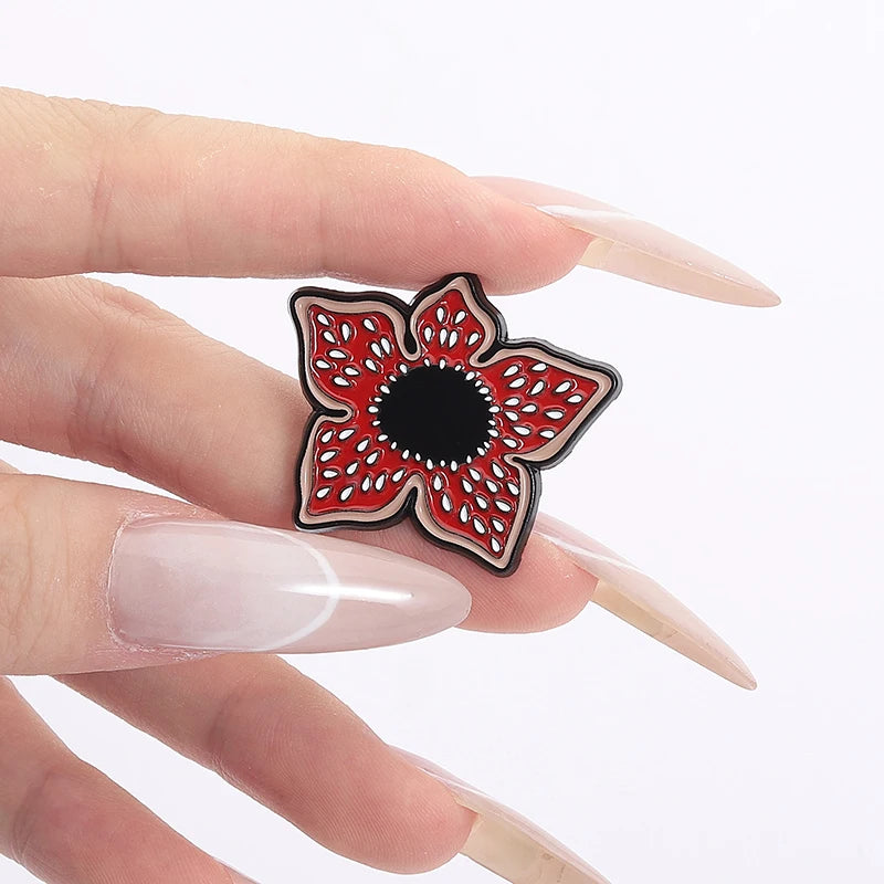 Sci-fi Horror American TV Series Enamel Pin Red Cannibal Flowers