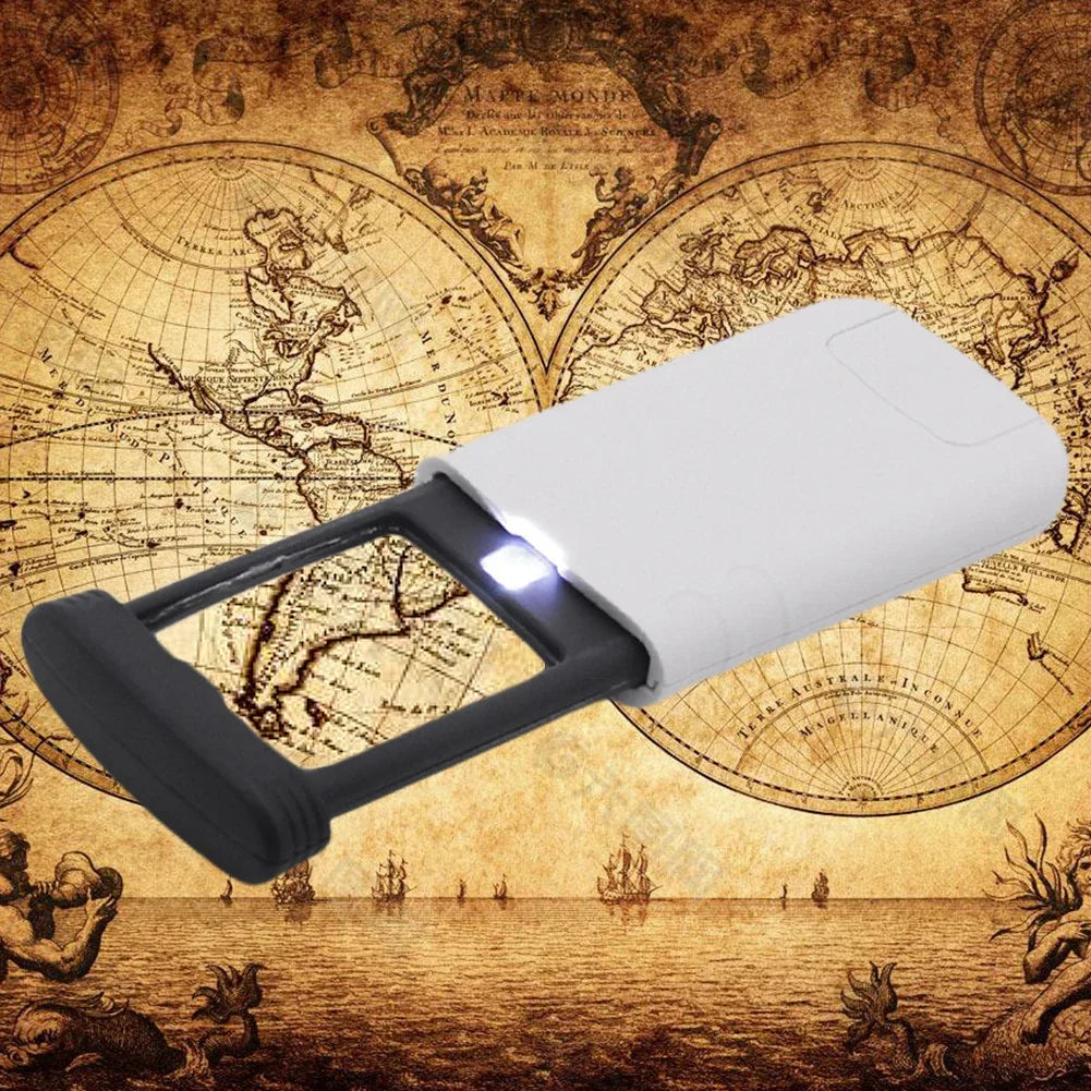 4X Magnifier with 1 LED Light - Foldable Pocket Microscope for