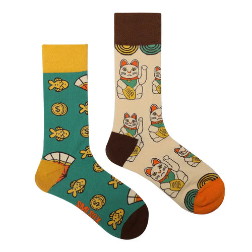 1 Pair Man Women Sock Original AB Tide Socks Colorful Cat Dog Koala