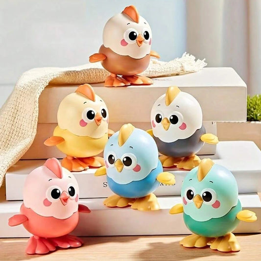 Novelty Clockwork Cartoon Jumping Chicken Toy,Interactive Crawling Toy