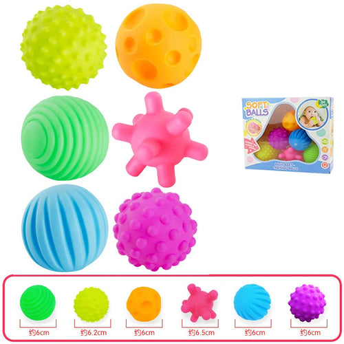 6Pcs Textured Multi Ball Set Develop Tactile Senses Toy Baby Touch