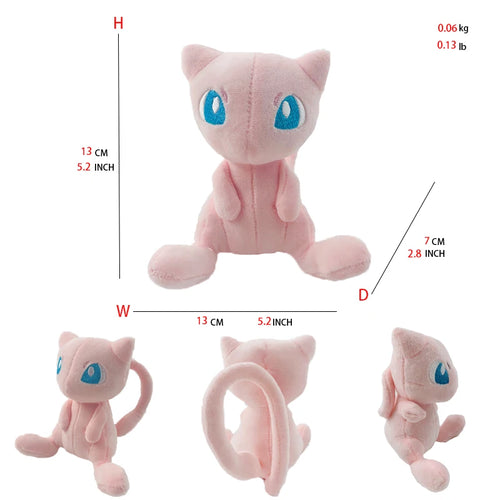 Mew Pokemon Plush Doll Kawaii Cartoon Go dex Mew Plush Toys Soft