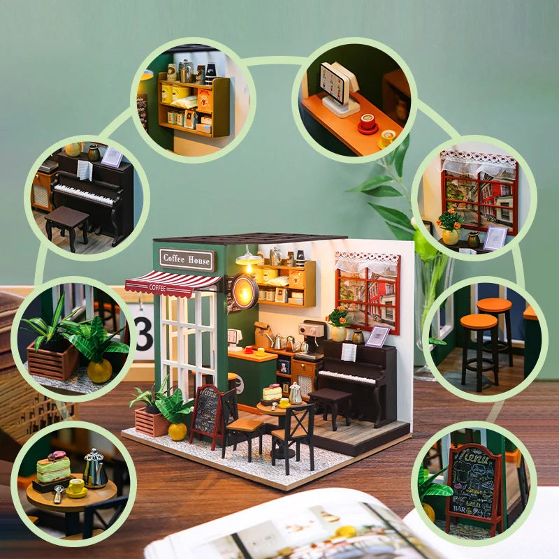 DIY 3D Puzzles Wooden Toy Miniature Dollhouse Handmade Doll House