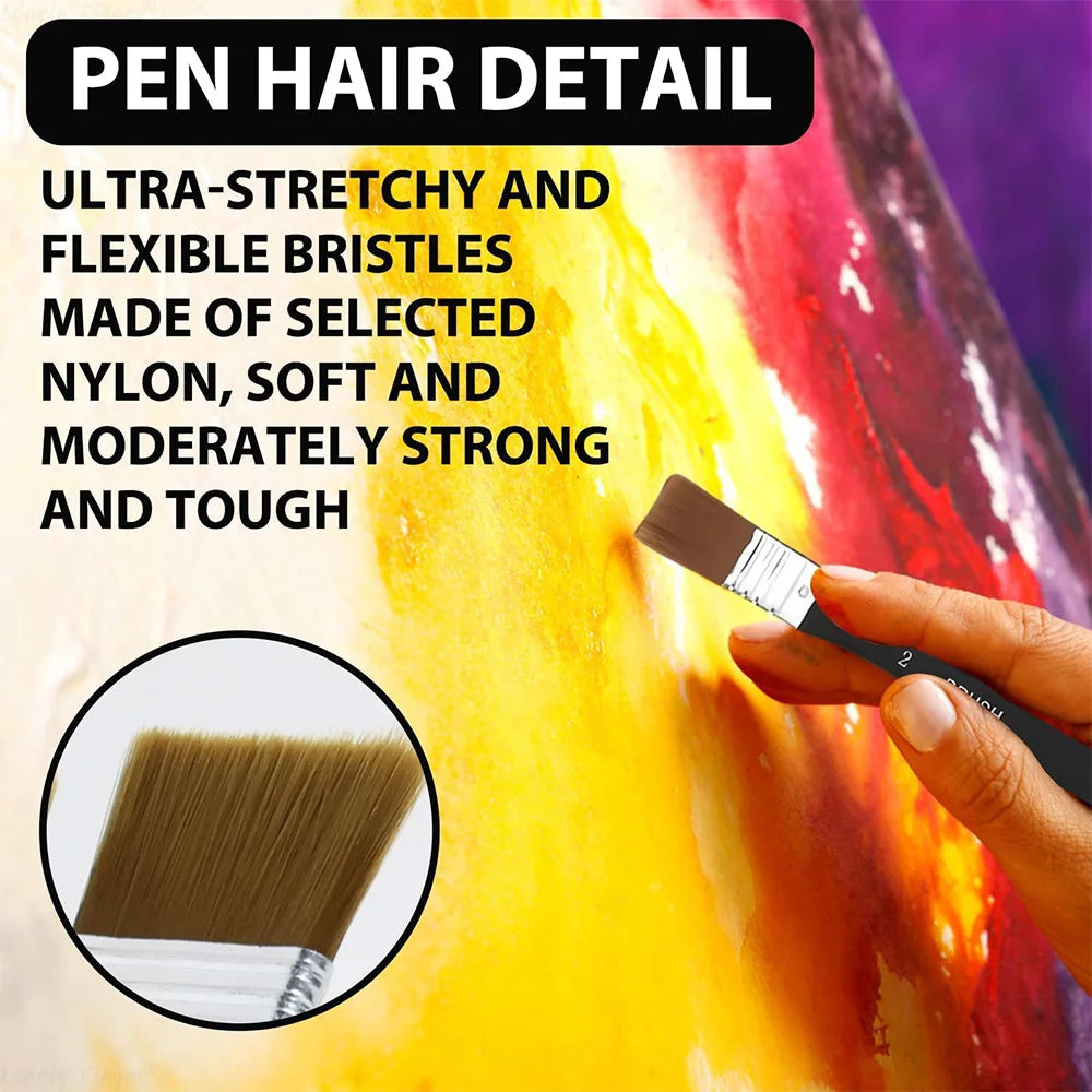 Paint Brush, Flat Bright Paint Brushes Craft Basecoating Paint Brushes