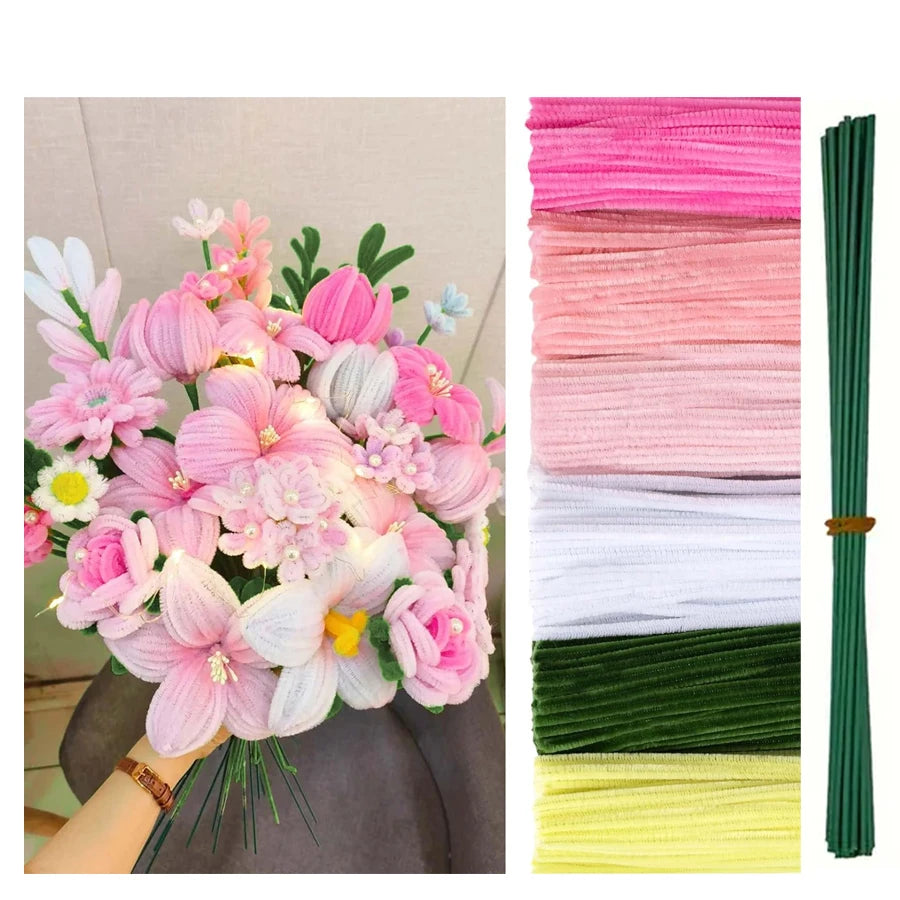 500/600 Pieces Pipe Cleaners Chenille Stems 12 Inch Craft Supplies