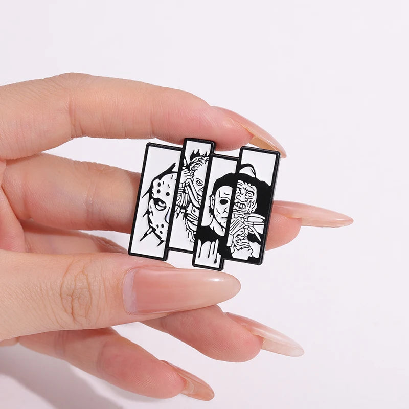 Horror Killer Enamel Pins Custom Horror Faces Movie Anime
