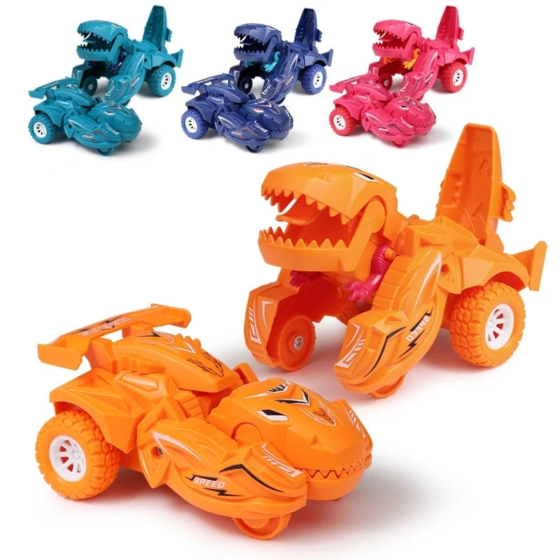 2 IN 1 Dinosaur Deformation Car Model Toy For Boys One Step Action
