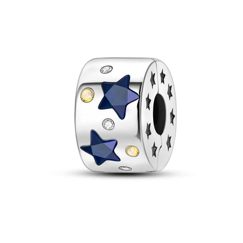Silver Plated Mystery Star and Moon Charms Beads Fit Original Bangle