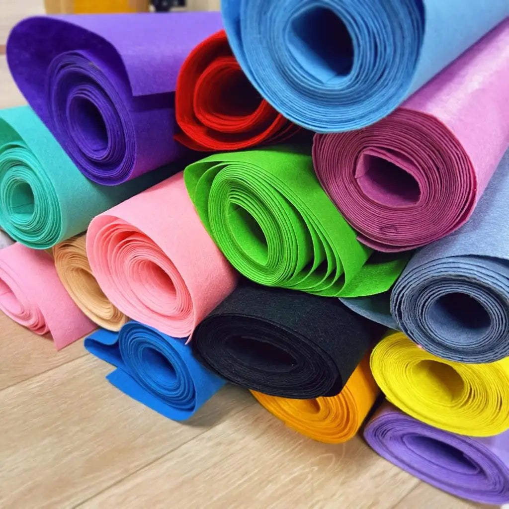 1/2/3meter Stiff Felt Fabric Sheet Craft Felt Sheet Assorted Color