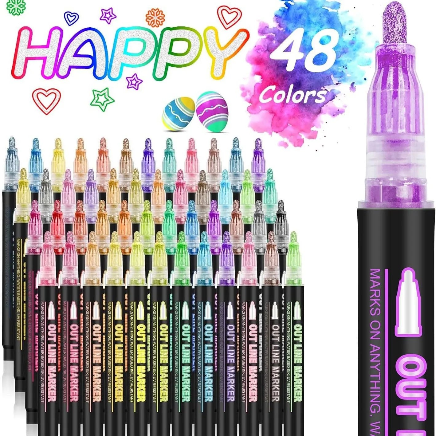 8/12/24/36/48 colors Double-line Outline pen contour pen Dream flash