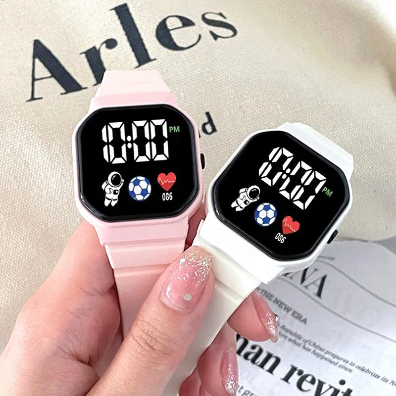 Kids Watch Sport LED Digital Watches Football Silicone Strap
