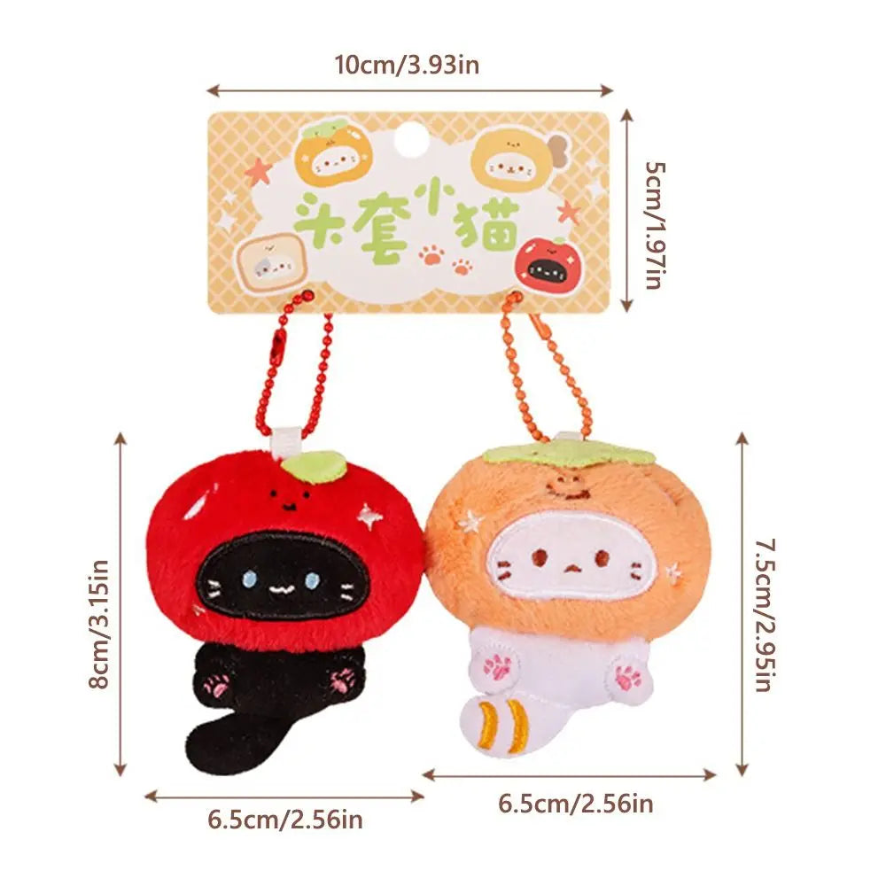 Multicolor Plush Cat Keychain Pendant Car Decoration Cartoon Cat