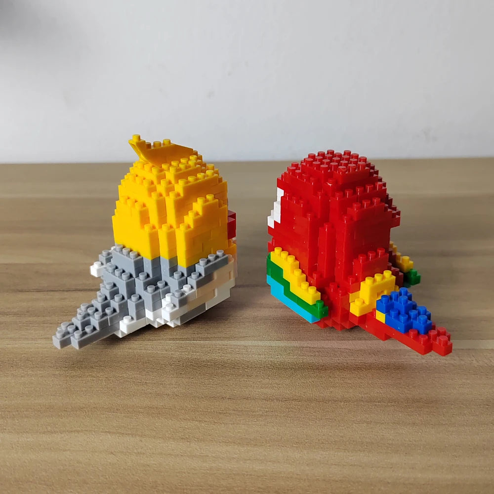 Parrot and Little Bird Building Blocks Toy:Adorable Design,, Visually