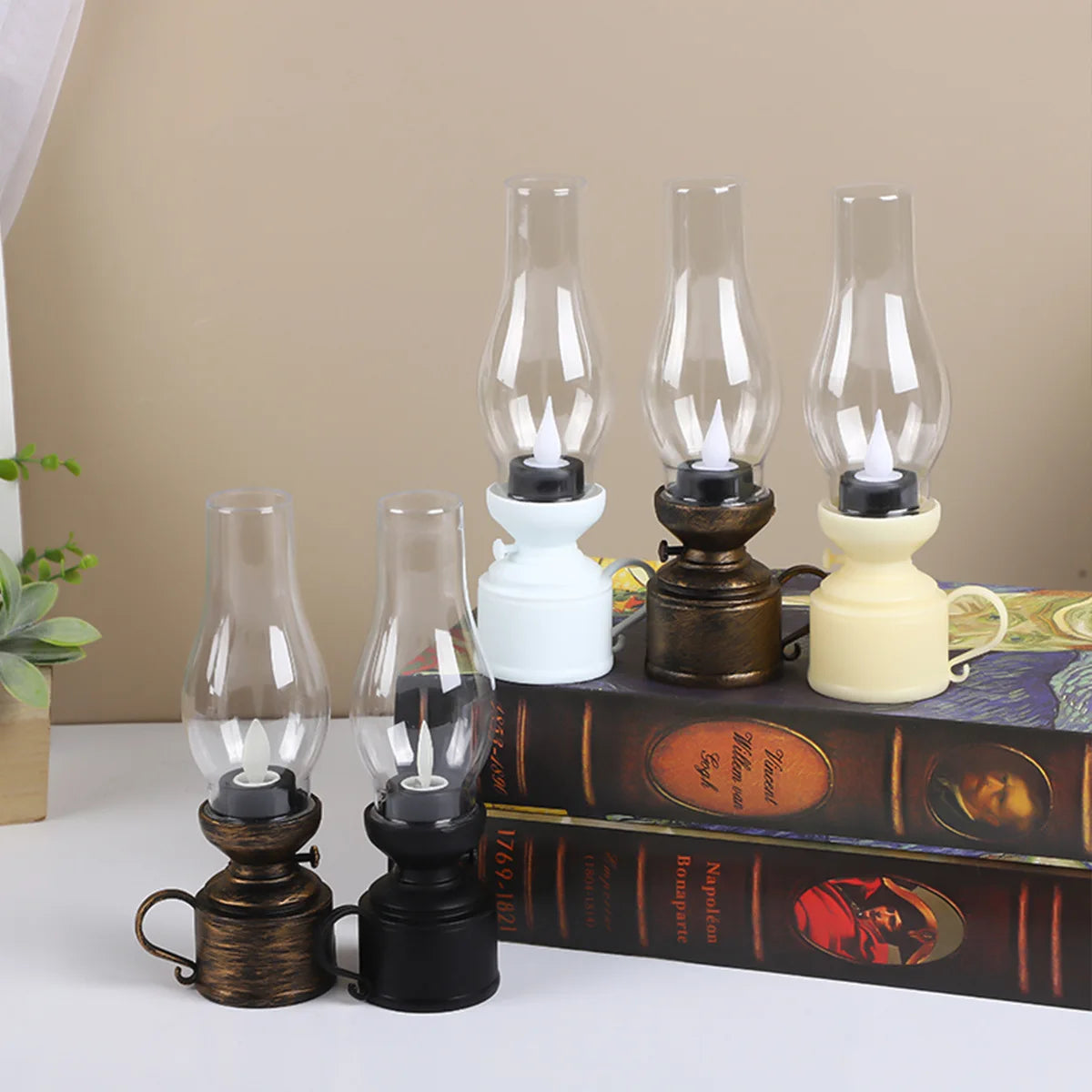 Vintage Lantern Retro Design LED Hanging Oil Lamp Battery Operated