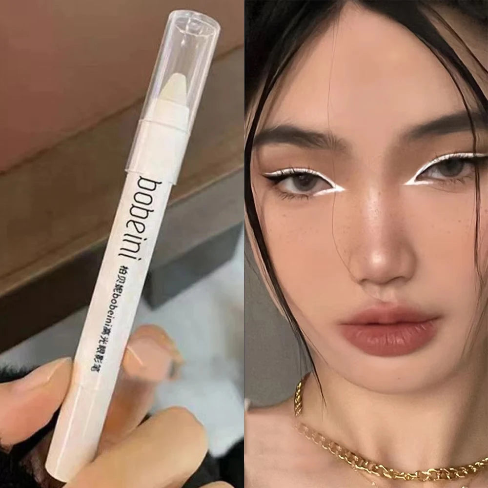Matte Eyeshadow Stick White Eyeliner Shimmer Silver Highlighter Pen