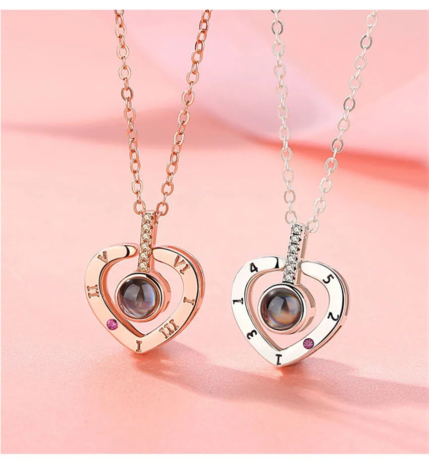 Projection Necklace 100 Languages I Love You Pendant Necklaces For