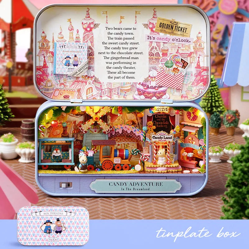 DIY Wood DollHouses Handmade Funny Box Theatre Miniature Box Cute Doll