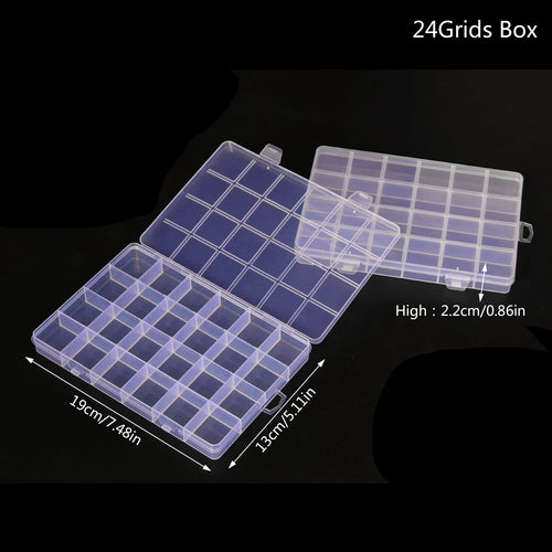 15/24/28Grids Transparent Plastic Organizer Box Jewelry Beads Storage