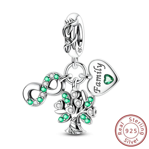 Original 925 Sterling Silver Heart Love Charms Beads Pendant Fit