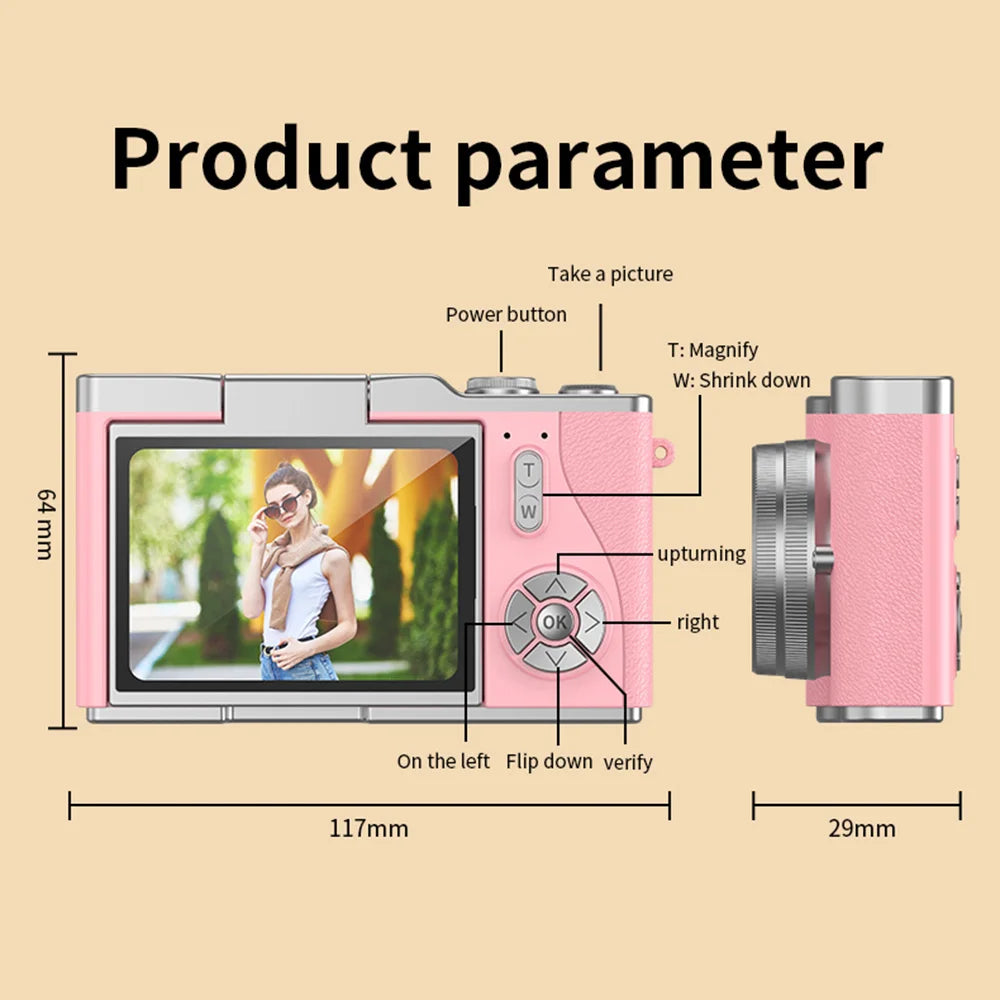 4K Digital Camera Beauty Filters 48MP HD Student CCD Camera CMOS Anti