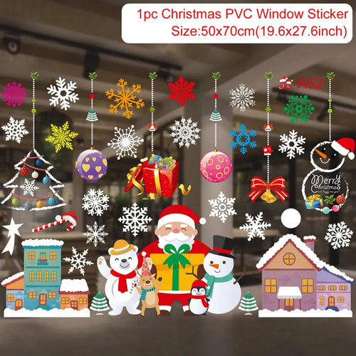 Christmas Window Sticker Merry Christmas Decorations For Home 2023