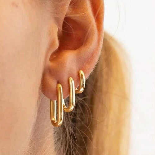 3pcs New Fashion Minimalist Copper Zircon Cross Earrings Set for Women