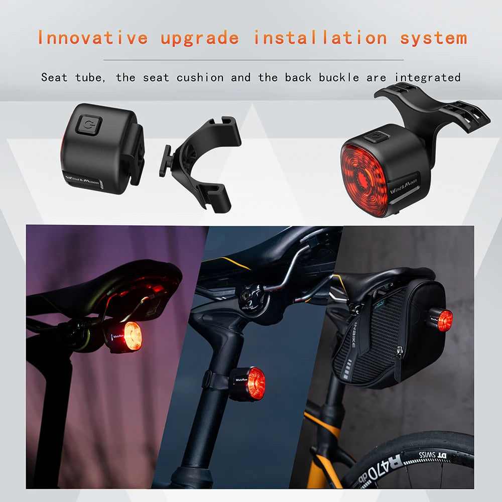Bicycle Auto Brake Sensing Brake Tail Light Gift lP66Waterproof LED