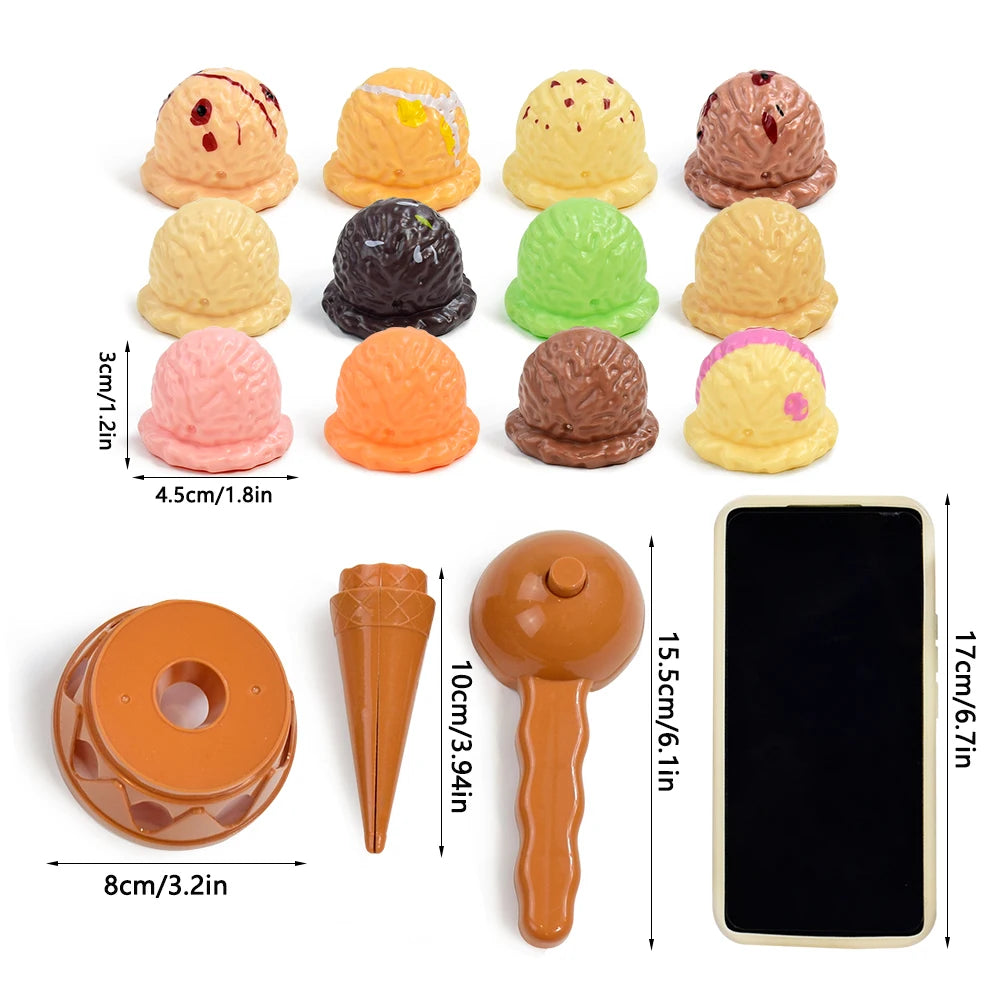 Children Simulation Food Kitchen Toy Ice Cream Stack Up Play Kids