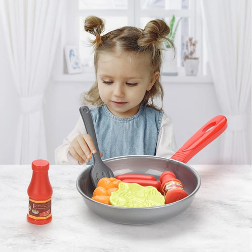 8PCS Children Kitchen Food Toys Simulation Cookware Game Set Pretend