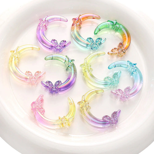 New acrylic star butterfly UV-coated double-hole moon Beads diy crafts