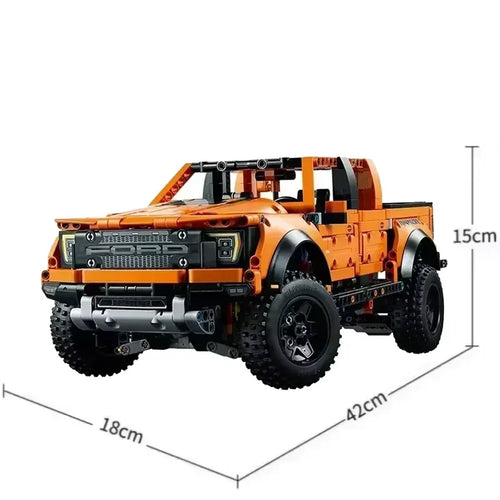 1379PCS Tech Raptors F150 Truck Race Car Building Kit Compatible MOC
