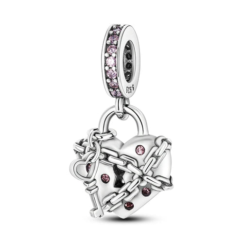 Charms Beads 925 Sterling Silver Tree of Life Peach Heart Sweet Love