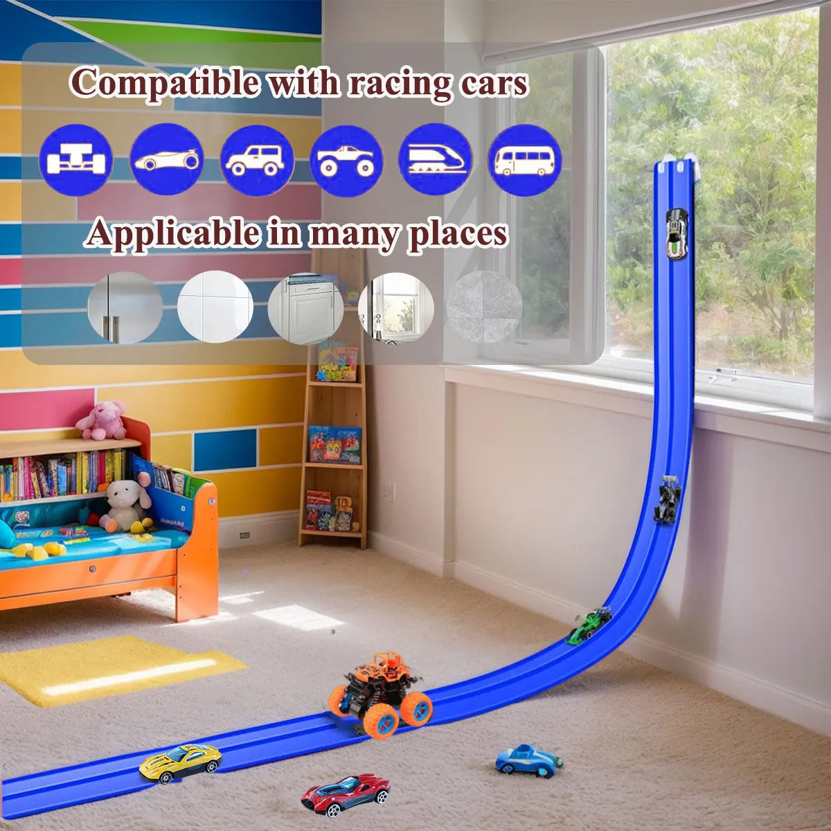 Flexible Race Track Children Toys DIY Double-track Racing Car Ramp