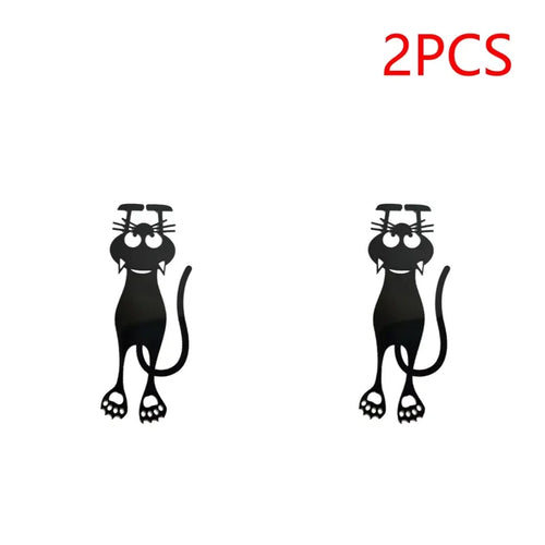 1-5PCS Kawaii Black Cat Bookmarks for Books 3D Plastic Stereo Animal
