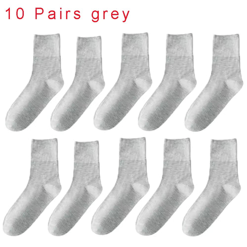 10PCS=5Pairs Loose Mouth Socks Diabetic Prevent Varicose Veins Cotton