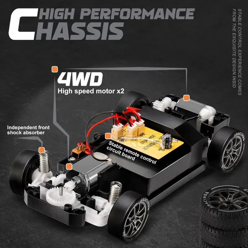 4WD RC Drift Car 2.4GHz 4x4 Racing RTR Radio Truck LED Lights Stunt